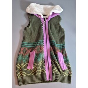 Matilda Jane Girls 435 Sweater Vest Size 10 Multicolored Full-Zip
